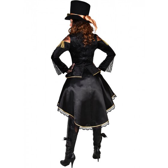 dress steampunk ladies polyester black-gold size XXL