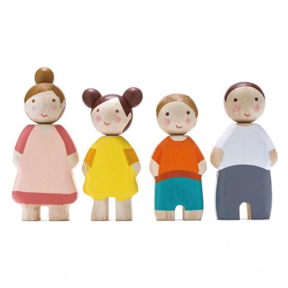 dollhouse dolls family 4 pieces wood