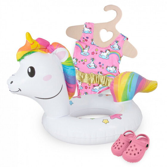 doll swim kit unicorn girls 28-35 cm 3-piece