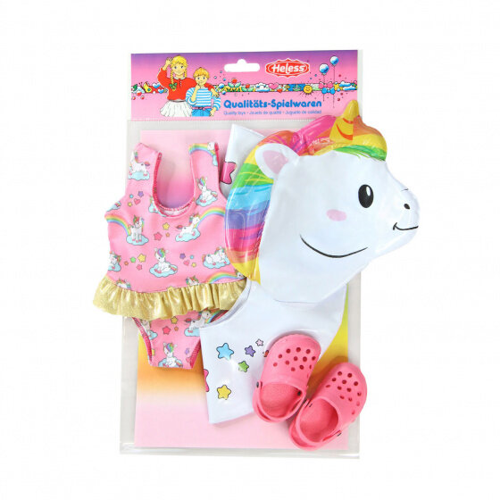 doll swim kit unicorn girls 28-35 cm 3-piece