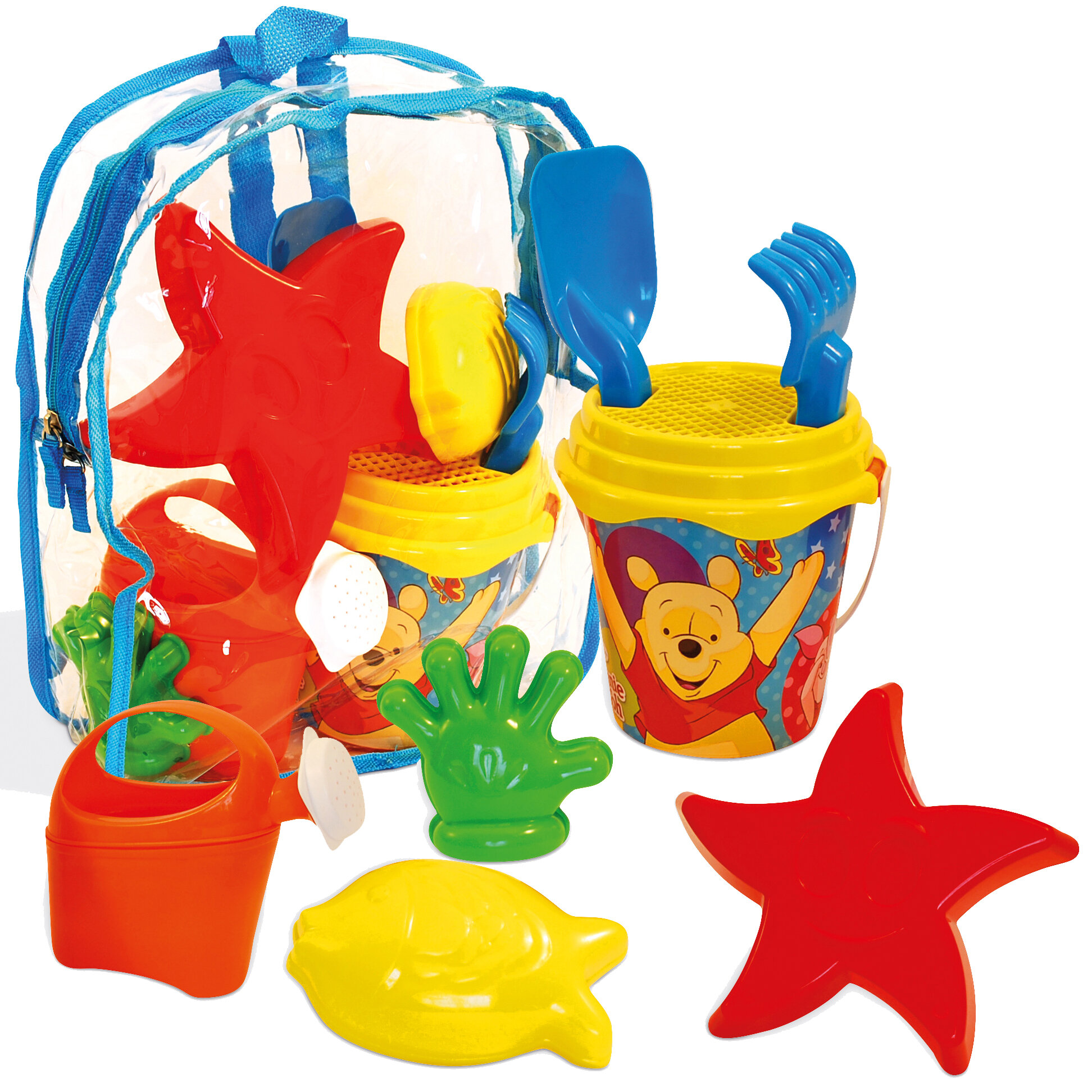 Kids Winnie The Pooh Beach Sand Castle Bucket, Spade & Back Pack Set