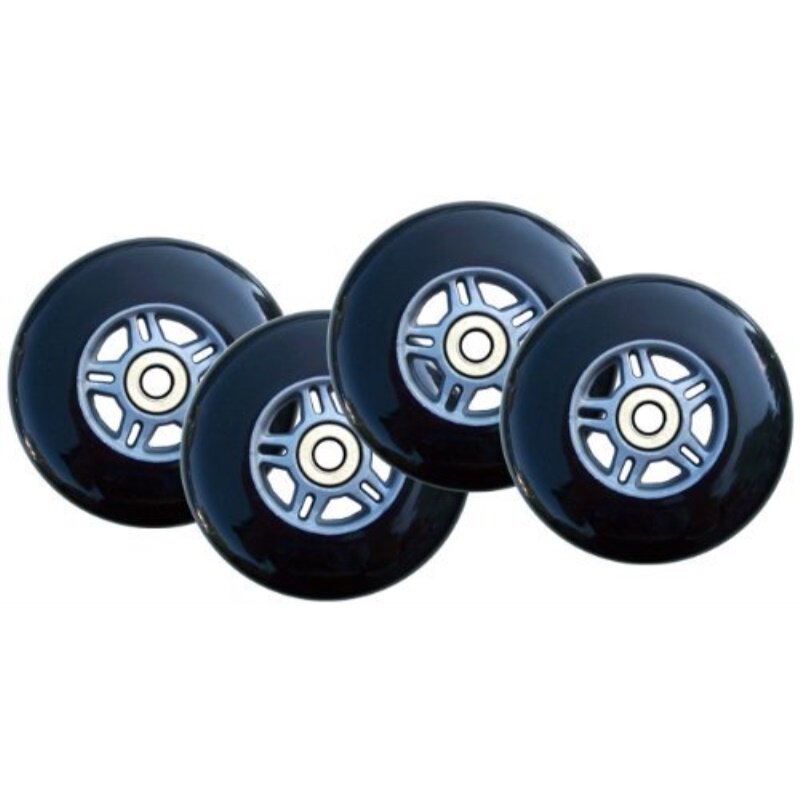 TGM Skateboards 4 Black Wheels W/Abec7 Bearings for Razor Scooter 100mm