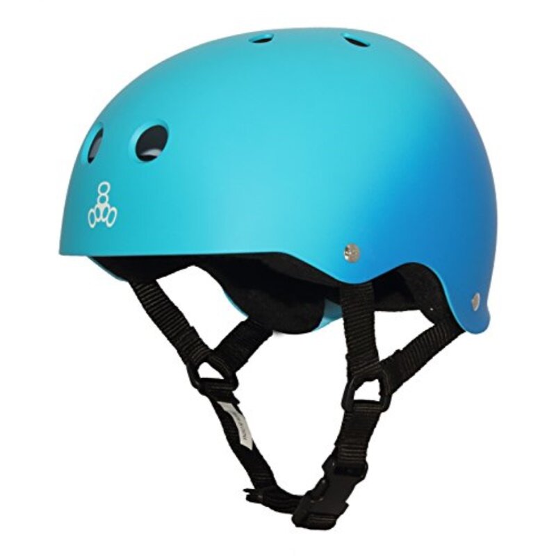 Triple Eight Sweatsaver Liner Skateboarding Helmet, Blue Fade Rubber, Medium
