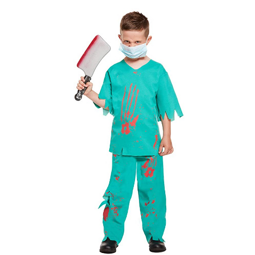 Children Bloody Doctor Halloween Fancy Dress Costume Large 10-12years
