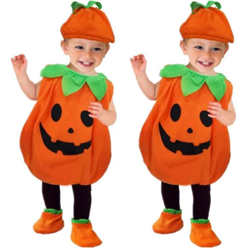 Pumpkin Cosplay Costume Kids Baby Toddler Halloween Fancy Dress Party Outfit Set