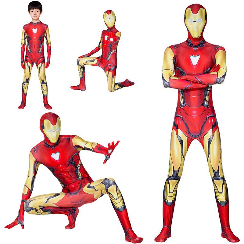 Avengers Endgame Iron Man Mark 85 Cosplay Costume Zentai Suit  For Adult & Kids