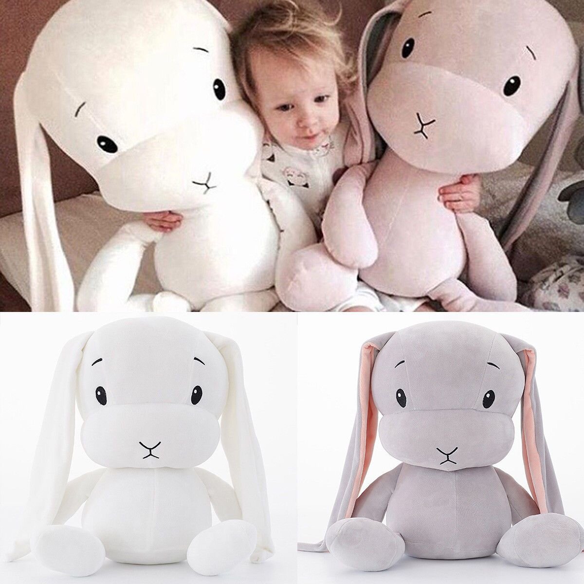 12" Cute Bunny Soft Plush Toys Rabbit Stuffed Animal Baby Kids Gift Animals Doll