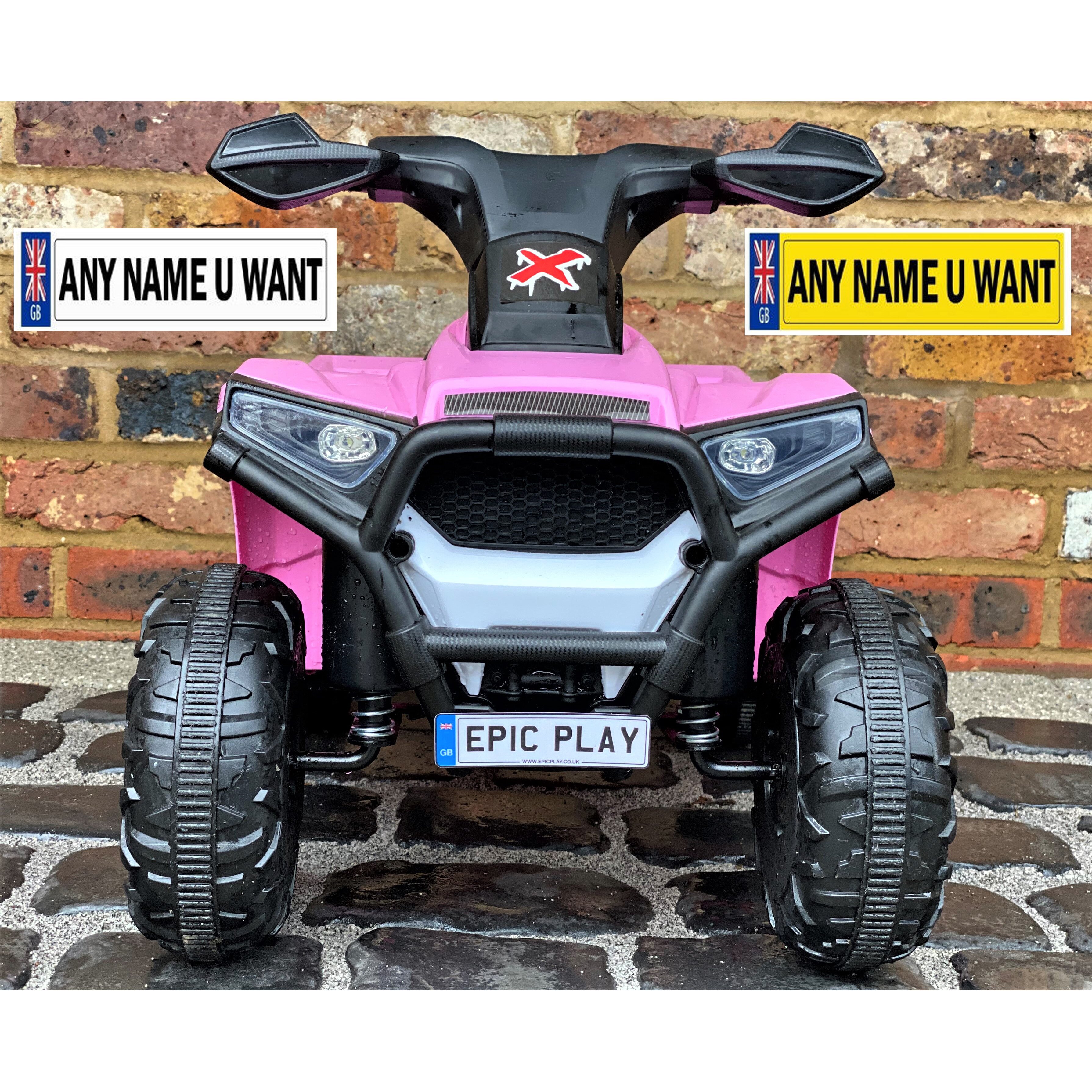 Small Personalised Number Plate for Ride on cars or Jeeps (100x30mm)