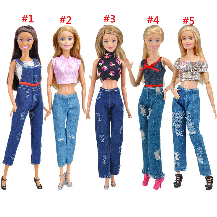 Trendy Handmade T-shirt Blouse & Jeans Clothes Outfits for 11" 29CM Barbie SS US