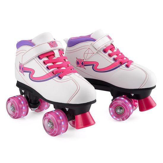 Xootz Disco Roller Skates with LED Wheels White Size 5