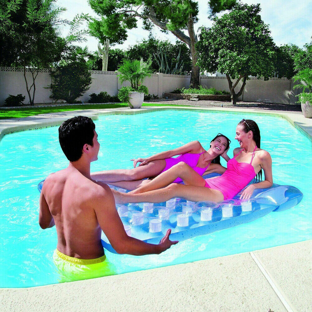 Bestway Inflatable Double Swimming Pool Lounger Beach Sun Bed Floating Mat Lilo
