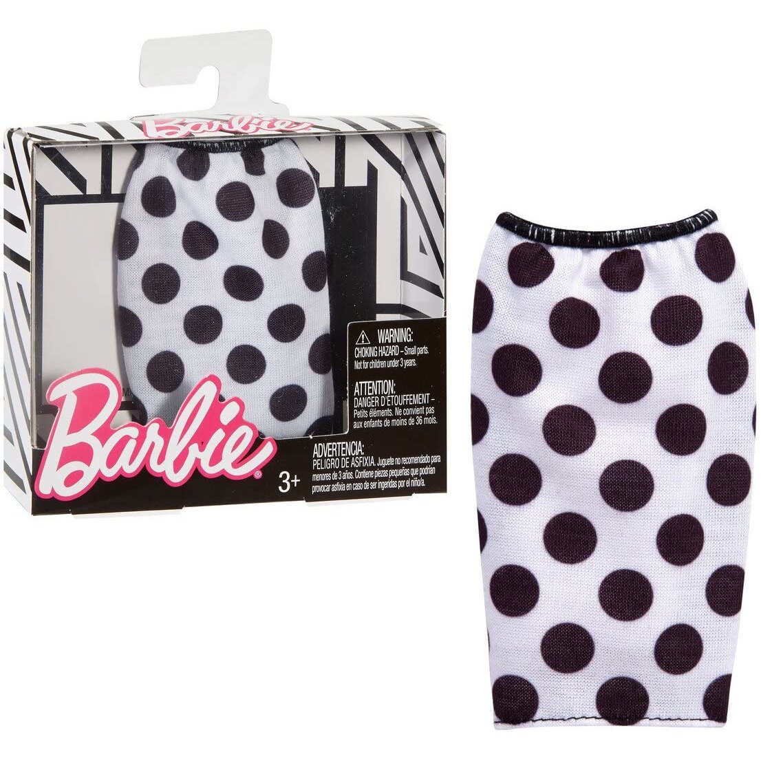 Barbie Separates Fashion Pack - Black & White Polka Dot Skirt - FPH29