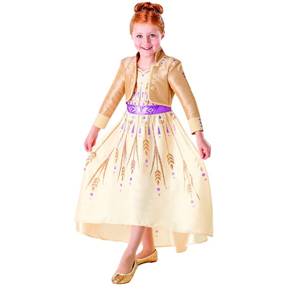 Rubie's Official Disney Frozen 2, Anna Deluxe Prologue Dress, Childs Costume