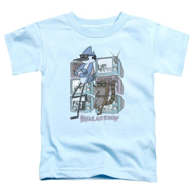 Trevco CN312-TT-2 Regular Show & TV Too Cool Toddler Short Sleeve T-Shirt, Light Blue - Medium - 3 Toddler