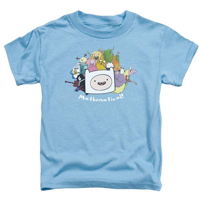 Trevco CN321-TT-2 Adventure Time & Mathematical Toddler Short Sleeve T-Shirt, Carolina Blue - Medium - 3 Toddler