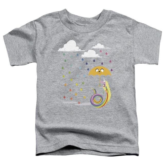 Trevco CN432-TT-2 Adventure Time & Lady in the Rain Toddler Short Sleeve T-Shirt, Athletic Heather - Medium - 3 Toddler