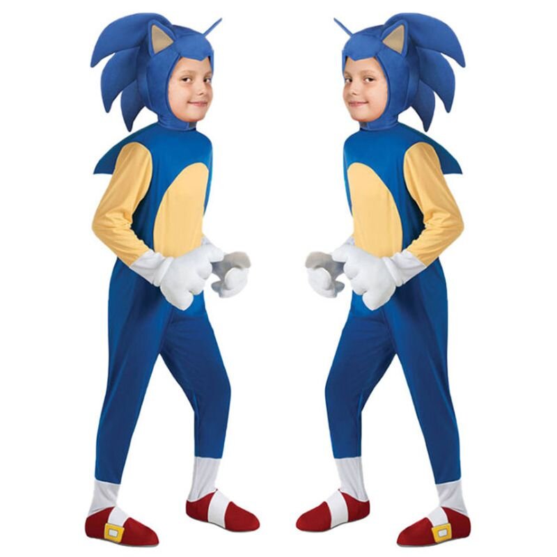 Hedgehog Sonic Costume Kids Boys Cosplay Party Jumpsuits Fancy Dress