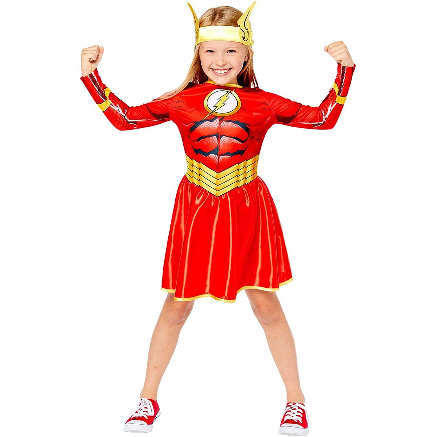 amscan Official Warner Bros Flash Girl 2-12 Years Sustainable Costume