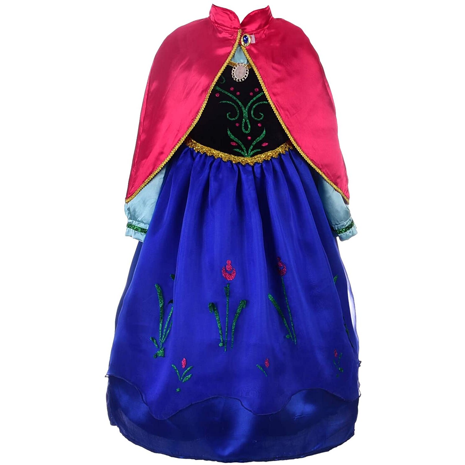 Lito Angels Princess Anna Costume with Cape, Halloween Birthday Theme Party Fancy Dress Up, Age 2-9 Years