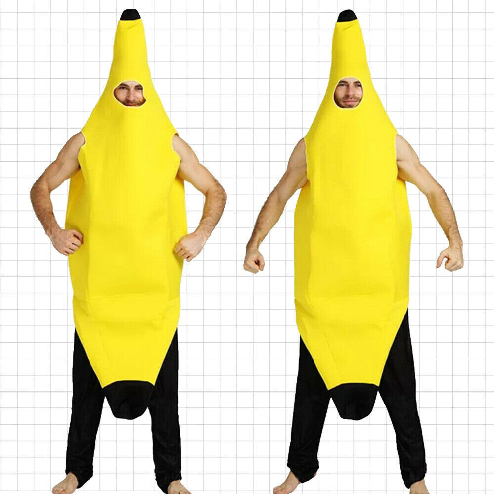 Banana Dress Fancy Cosplay Halloween Costume Body Outfit Adult UK