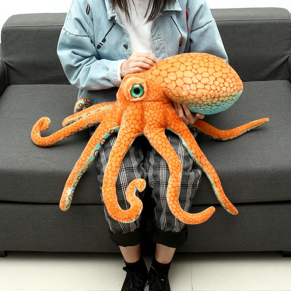 80CM Huge Funny Cute Octopus Squid Stuffed Animal Soft Plush Toy Doll Pillow Gift