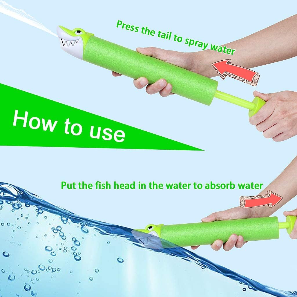 4Pcs Squirt Water Pistol Animal Shape Super Soaker Foam Water Gun Toy