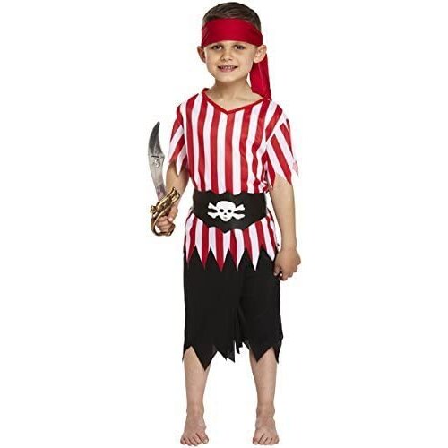 Pirate Boys Stripey Fancy Dress Costume (7-9 years)