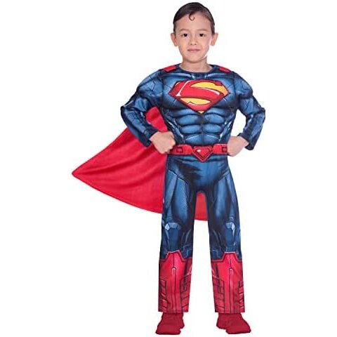 Amscan 6609073 Child Boys Official Warner Bros DC Comics Licensed Superman Classic Fancy Dress Muscle Costume (10-12 years)