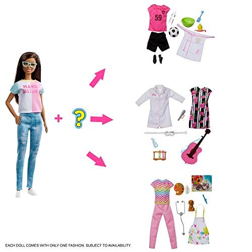 ?Barbie Doll with 2 Career Looks that Feature 8 Clothing and Accessory Surprises to Discover with Unboxing, Gift for 3 to 7 Year Olds