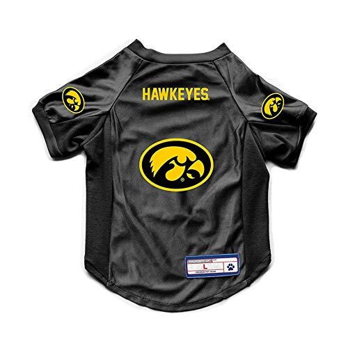Littlearth unisex-adult NCAA Iowa Hawkeyes Stretch Pet Jersey, Team Color, Large