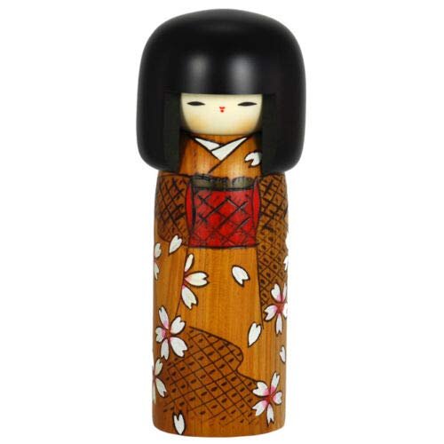 YokohamaUSA Wooden Doll Kokeshi Kimono Girl 7.5\ H Sosaku by Masae Fujikawa /Made in Japan