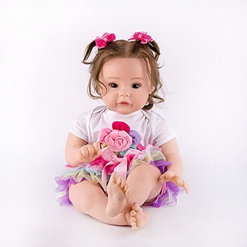 Reborn Baby Dolls 24 Inch with Soft Body Lifelike Realistic Girl Doll Birthday Gift Set for Girl Ages 3+