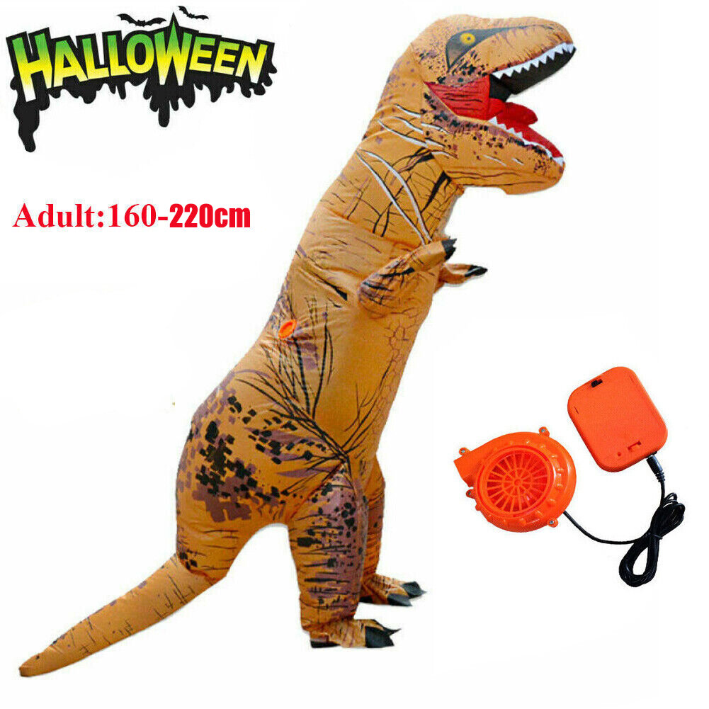 Adult Kids Halloween T-REX Inflatable Dinosaur Costume Jurassic Dress