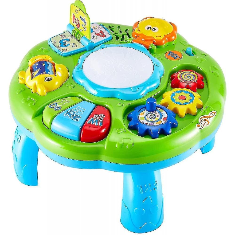 Baby Activity Table, Hand Drums Musical Learning Table For Toddlers, E
