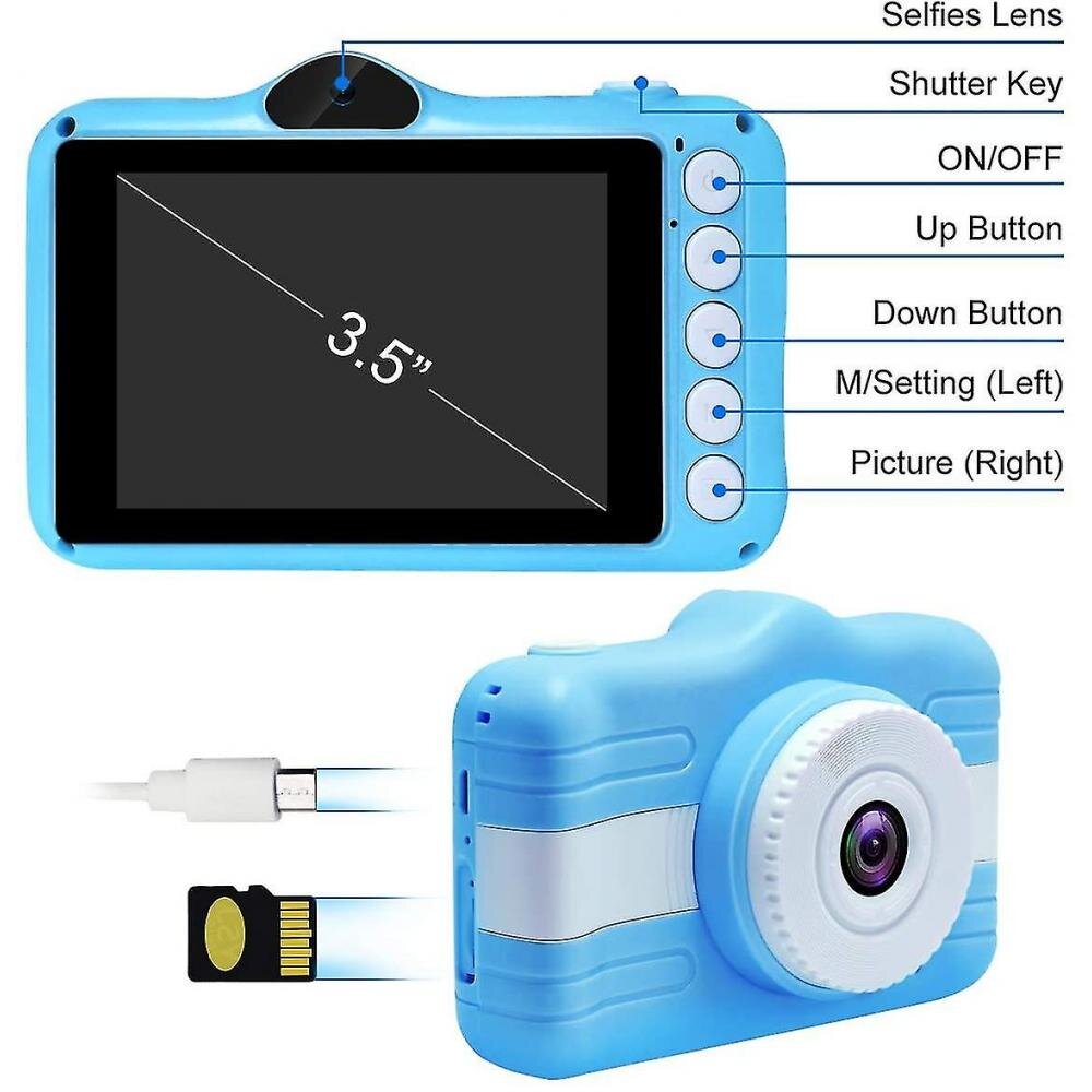 Kids Digital Camera 3.5 Inch Screen Mini Rechargeable Toy Camera Gifts