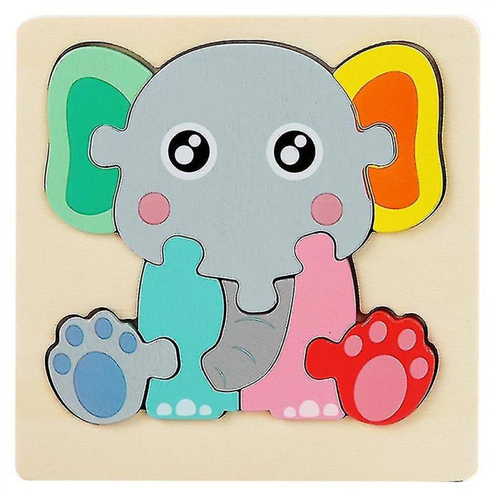 Montessori Wooden 3D Puzzle Jigsaw Toys For Children Cartoon Animal Vehicle Wood Puzzles Intelligence Kids Baby Educational Toy