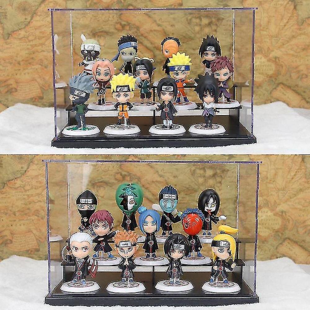 Naruto Anime Action Figure Toy Model Gift With Transparent Display Box Uzumaki Naruto Hatake Kakashi Uchiha Sasuke Collections