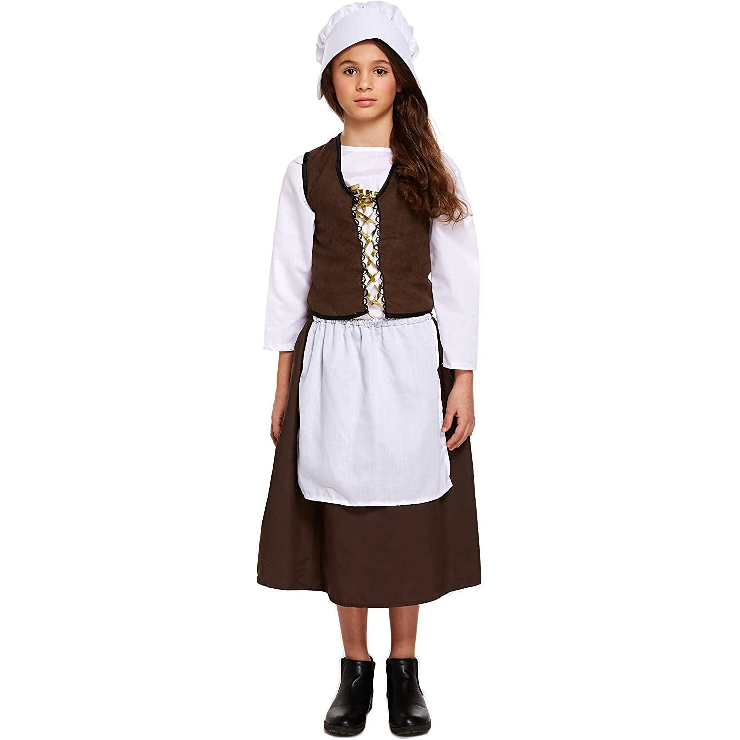 Victorian Maid Girls Fancy Dress Servant World Book Day Week Kids Child Costume (Small Ages 4 -6 years)