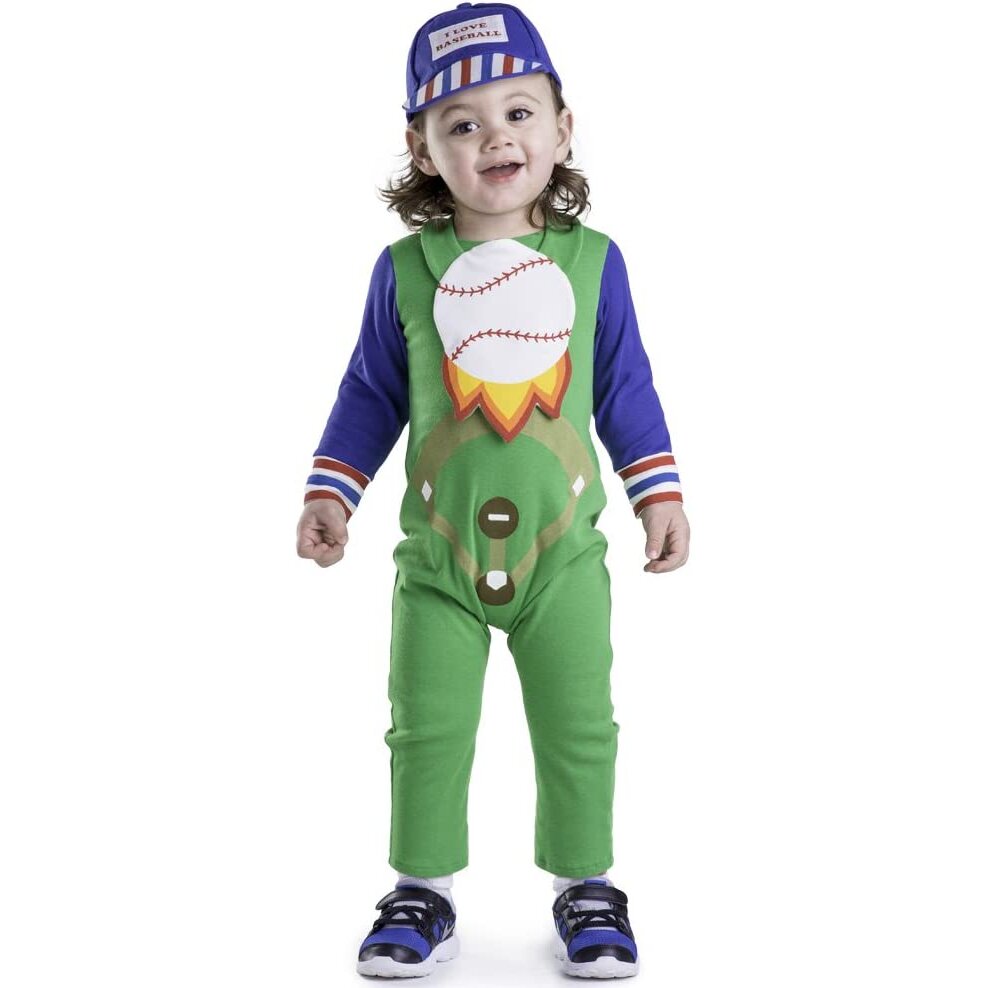 Dress Up America 853-6-12 Baseball Baby Costume, Multicoloured, 6-12 Months (Weight: 7-9.5 kg, Height: 61-71 cm)