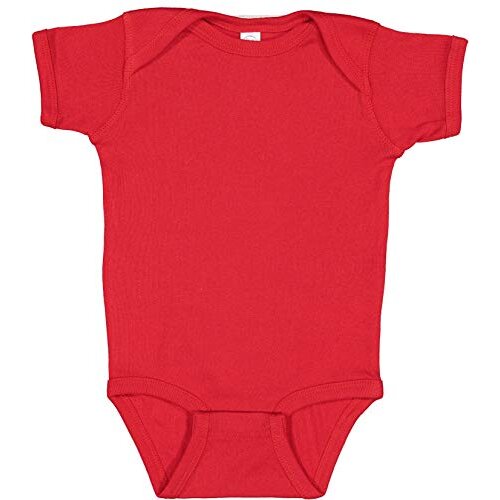 Rabbit Skins Baby Soft Short-Sleeve Bodysuit (4400) Red, 6M