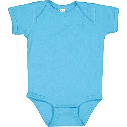 Rabbit Skins Baby Soft Short-Sleeve Bodysuit (4400) Turquoise, 6M