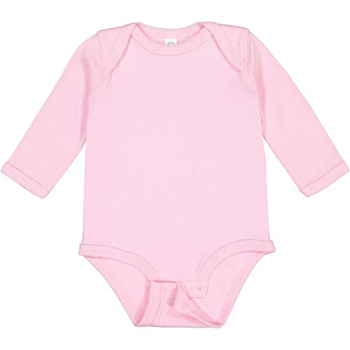 RABBIT SKINS, Baby Soft Cotton Long Sleeve Bodysuit, Pink, 6 Months
