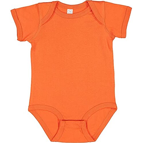 Rabbit Skins Baby Soft Fine Jersey Short Sleeve Bodysuit (4424) Orange, 24M