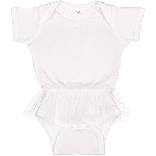 Rabbit Skins Infant Tutu Baby Rib Bodysuit 6M White