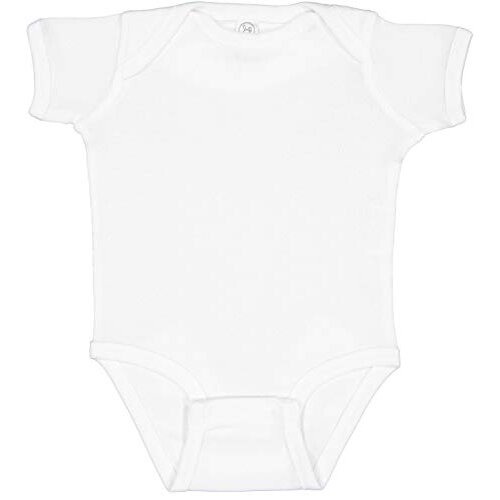 RABBIT SKINS, Baby Soft Short-Sleeve Bodysuit, White, Newborn