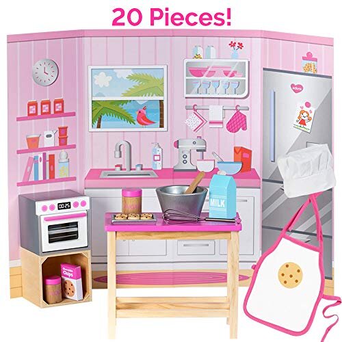 Adora Amazing World Love To Bake Wooden Play Set  20 Piece Accessory Set For 18 Dolls