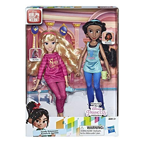 Disney Princess Ralph Breaks The Internet Movie Dolls, Jasmine & Aurora Dolls with Comfy Clothes & Accessories