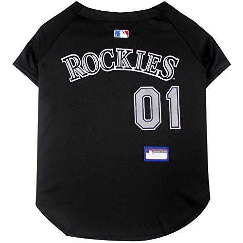 Pets First MLB Colorado Rockies Dog Jersey, Large. - Pro Team Color Baseball Outfit