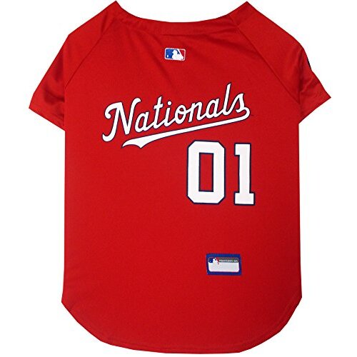 Pets First MLB Washington Nationals Dog Jersey, Medium. - Pro Team Color Baseball Outfit
