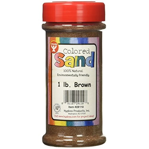 Hygloss Products Colored Play Sand - Assorted Colorful Craft Art Bucket O Sand, Brown, 1 lb